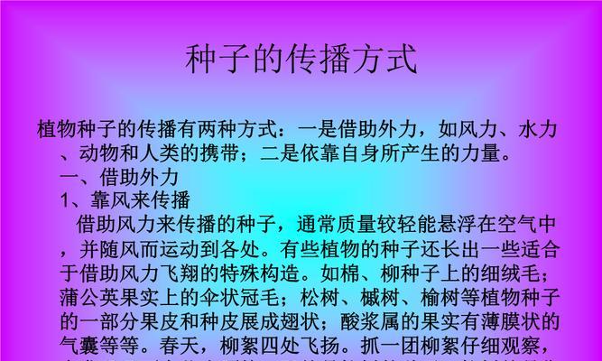 植物如何传播种子？