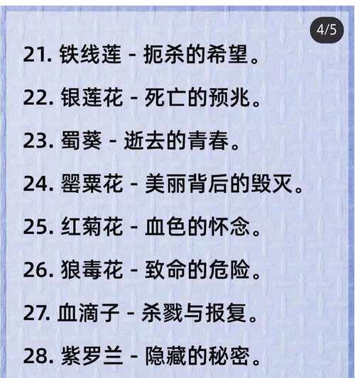 哪种花的花语代表不自爱？花语中有哪些消极含义？