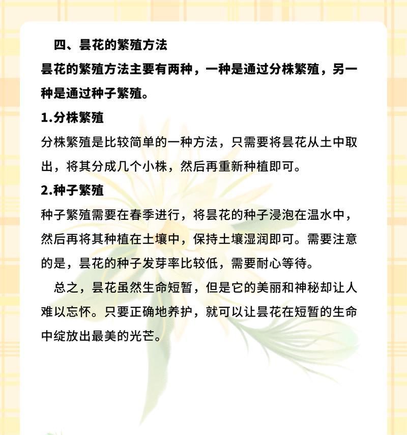 昙花繁殖方法有哪些？如何提高繁殖成功率？